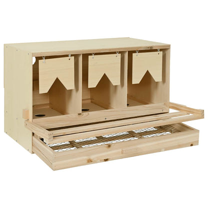 Abrollnest Hühner 3-fach Legenest Holz 96x40x45 cm Flachdach Eierfach