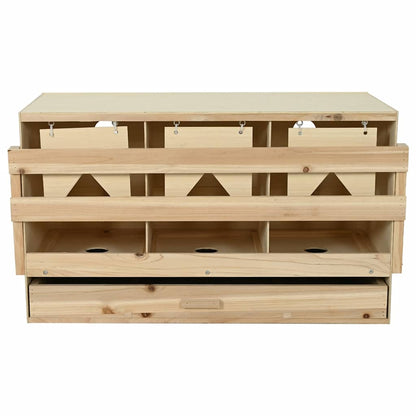 Abrollnest Hühner 3-fach Legenest Holz 96x40x45 cm Flachdach Eierfach