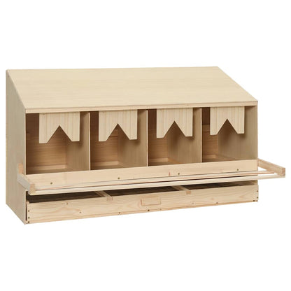 Abrollnest Hühner 4-fach Legenest Holz 106x40x59 cm Schrägdach Eierfach