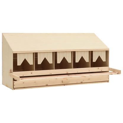 Abrollnest Hühner 5-fach Legenest Holz 117x33x54 cm Schrägdach Eierfach
