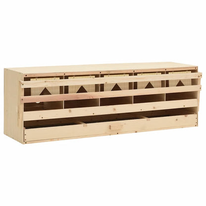 Abrollnest Hühner 5-fach Legenest Holz 117x33x38 cm Flachdach Eierfach