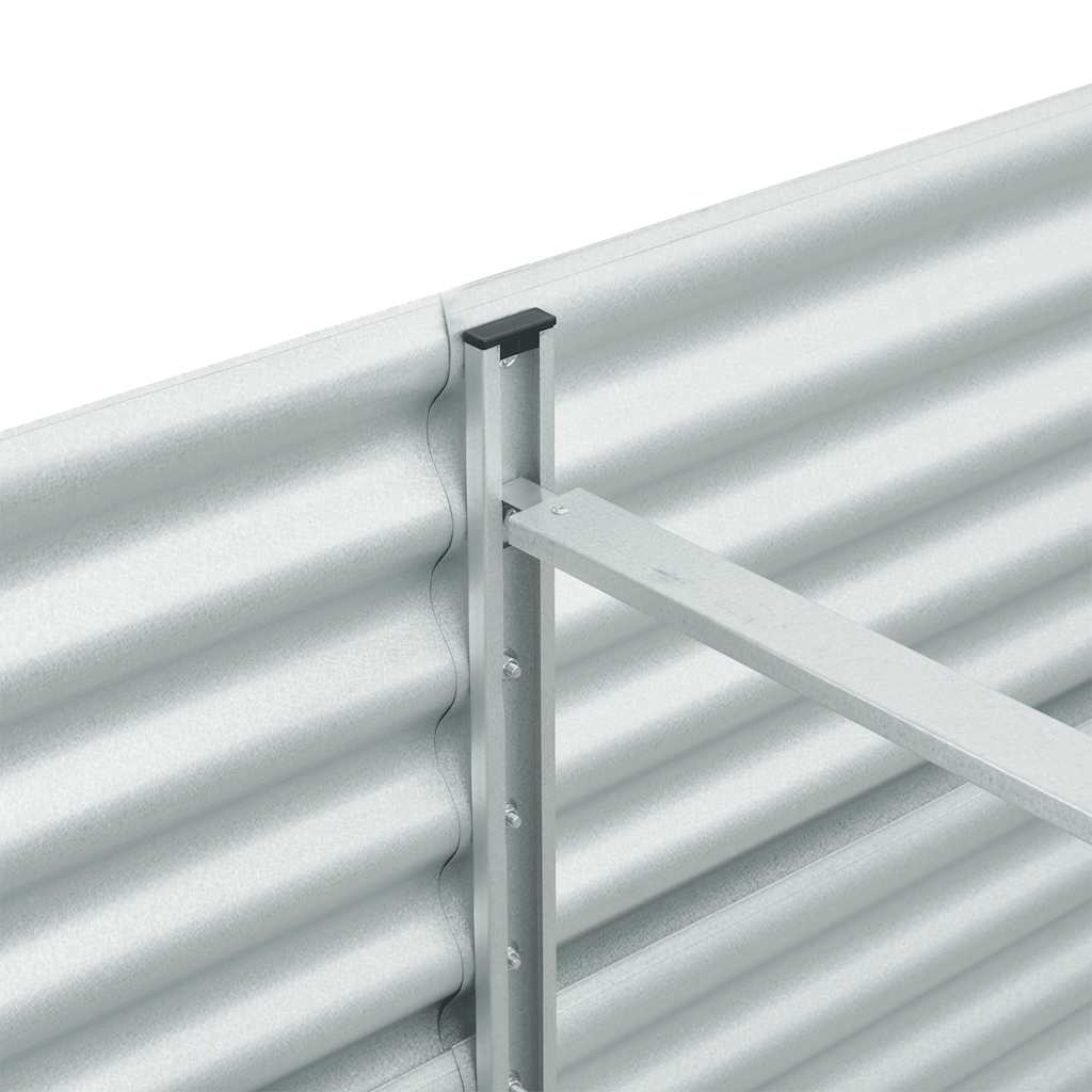 Garden raised bed 240 x 80 x 81 cm Galvanized steel Silver Oval planter