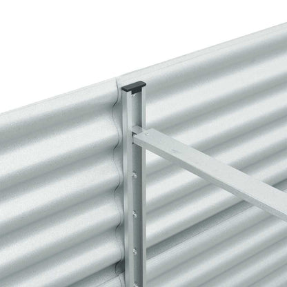 Garden raised bed 240 x 80 x 81 cm Galvanized steel Silver Oval planter