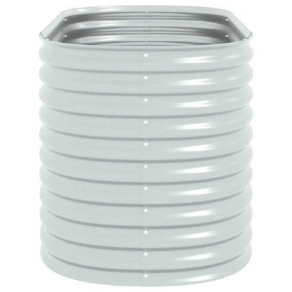 Garten-Hochbeet 160x80x81 cm Verzinkter Stahl Silbern Pflanzkübel oval