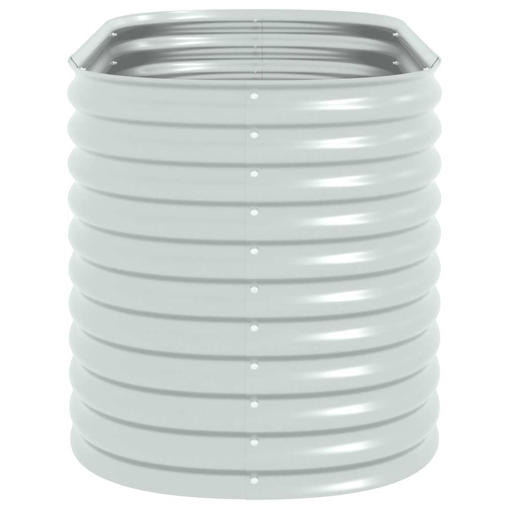 Garden raised bed 160x80x81 cm Galvanized steel Silver Oval planter
