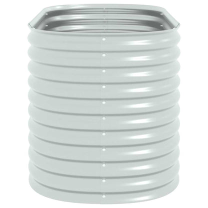 Garden raised bed 160x80x81 cm Galvanized steel Silver Oval planter