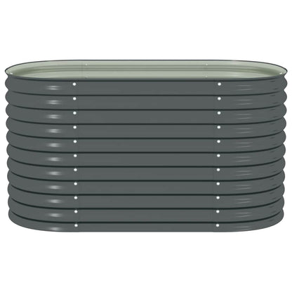 Garden raised bed 160x80x81 cm Galvanized steel Anthracite Oval planter