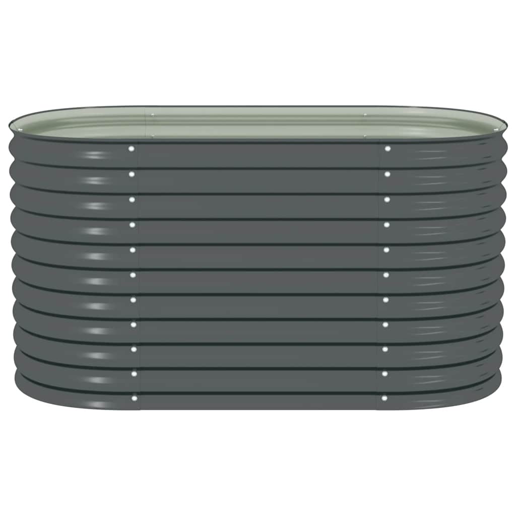 Garden raised bed 160x80x81 cm Galvanized steel Anthracite Oval planter