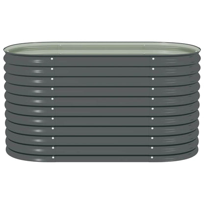 Garden raised bed 160x80x81 cm Galvanized steel Anthracite Oval planter