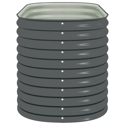 Garden raised bed 160x80x81 cm Galvanized steel Anthracite Oval planter