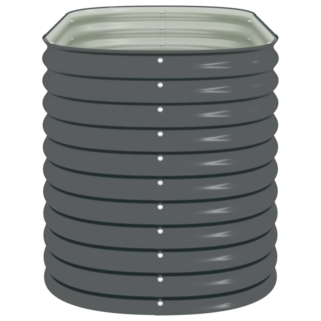 Garden raised bed 160x80x81 cm Galvanized steel Anthracite Oval planter