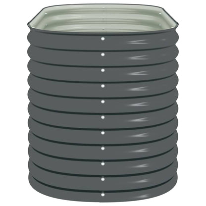 Garden raised bed 160x80x81 cm Galvanized steel Anthracite Oval planter