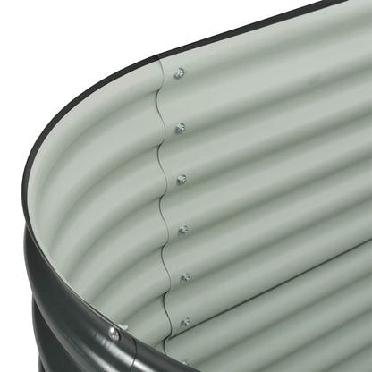 Garden raised bed 160x80x81 cm Galvanized steel Anthracite Oval planter