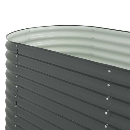 Garden raised bed 160x80x81 cm Galvanized steel Anthracite Oval planter