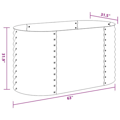 Garden raised bed 160x80x81 cm Galvanized steel Anthracite Oval planter