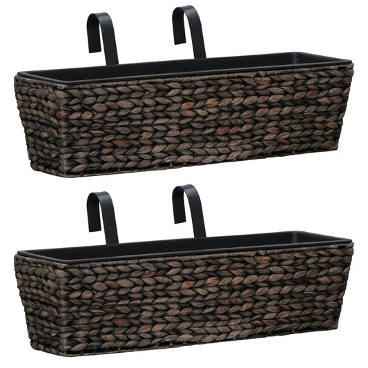 Balkon-Blumenkasten Pflanzkübel 2 Stk. Wasserhyazinthe Braun 60 cm
