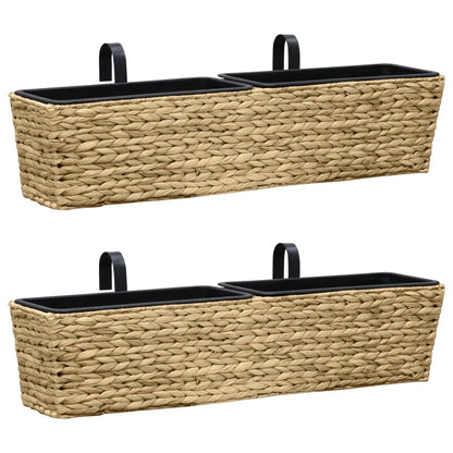 Pflanzkübel 2 Stk. Wasserhyazinthe 80x20x18 cm Braun Balkonkasten