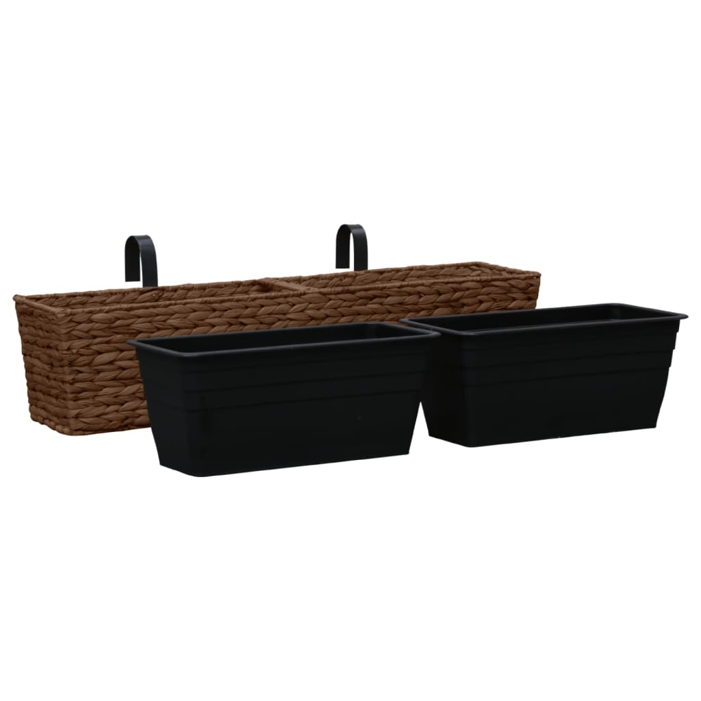 Balkon-Blumenkasten Pflanzkübel 2 Stk. Wasserhyazinthe Braun 60 cm hängend