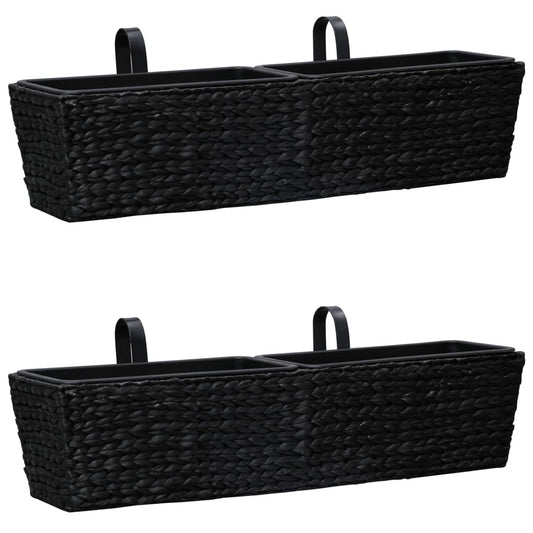 Balkon-Blumenkasten Pflanzkübel 2 Stk. Wasserhyazinthe Schwarz 80 cm