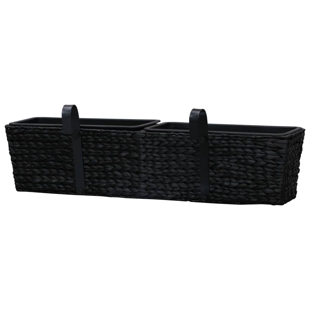 Balkon-Blumenkasten Pflanzkübel 2 Stk. Wasserhyazinthe Schwarz 80 cm