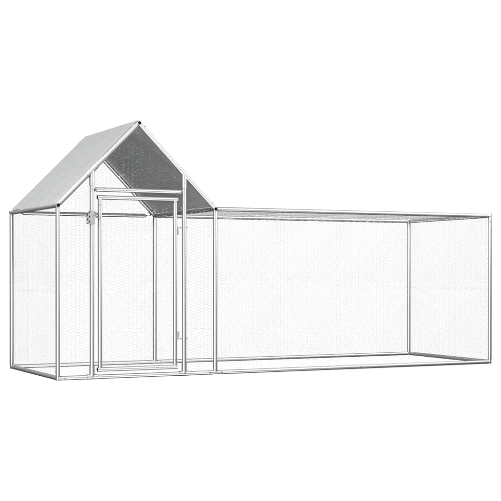 Chicken cage, chicken coop, steel, 3 x 1 x 1.5 m, run, outdoor enclosure, animal cage, poultry house