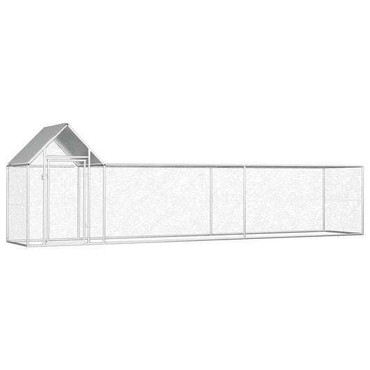 Hühnerkäfig Hühnerstall Stahl 5 x 1 x 1,5 m Auslauf Freigehege Tierkäfig Geflügelstall