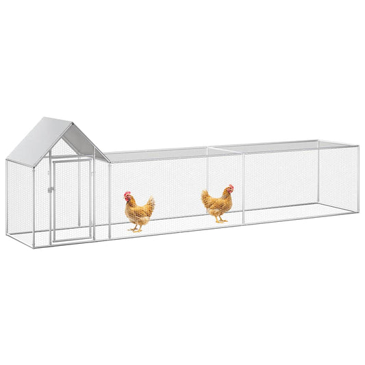 Chicken cage, chicken coop, steel, 5 x 1 x 1.5 m, run, outdoor enclosure, animal cage, poultry house