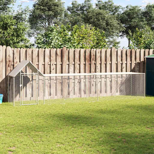 Hühnerkäfig Hühnerstall Stahl 5 x 1 x 1,5 m Auslauf Freigehege Tierkäfig Geflügelstall