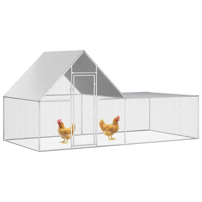 Hühnerkäfig Hühnerstall Stahl 4 x 2 x 2 m Auslauf Freigehege Tierkäfig Geflügelstall