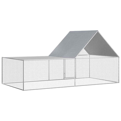 Hühnerkäfig Hühnerstall Stahl 4 x 2 x 2 m Auslauf Freigehege Tierkäfig Geflügelstall