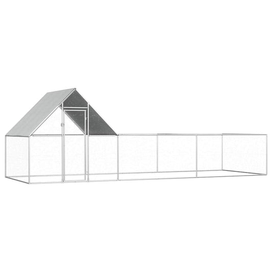 Hühnerkäfig Hühnerstall Stahl 6 x 2 x 2 m Auslauf Freigehege Tierkäfig Geflügelstall