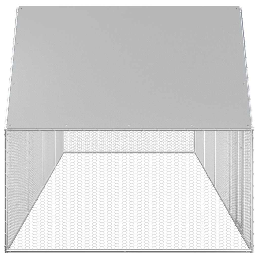 Chicken cage, chicken coop, steel, 8 x 2 x 2 m, run, outdoor enclosure, animal cage, poultry house