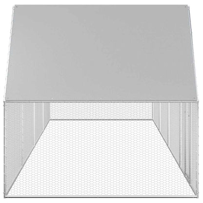 Chicken cage, chicken coop, steel, 8 x 2 x 2 m, run, outdoor enclosure, animal cage, poultry house