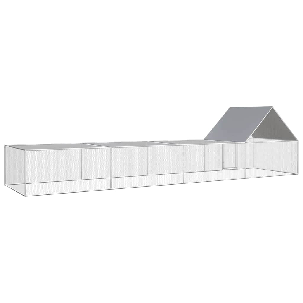 Hühnerkäfig Hühnerstall Stahl 8 x 2 x 2 m Auslauf Freigehege Tierkäfig Geflügelstall