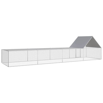 Hühnerkäfig Hühnerstall Stahl 8 x 2 x 2 m Auslauf Freigehege Tierkäfig Geflügelstall