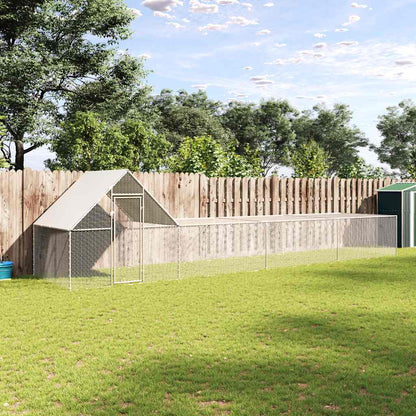 Chicken cage, chicken coop, steel, 8 x 2 x 2 m, run, outdoor enclosure, animal cage, poultry house