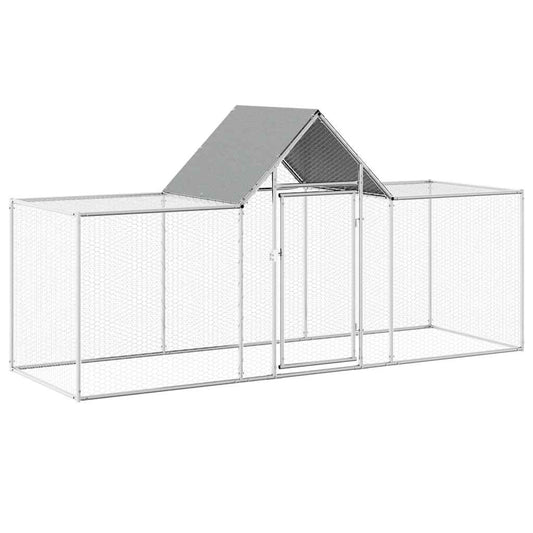 Chicken cage, chicken coop, steel, 3 x 1 x 1.5 m, run, outdoor enclosure, animal cage, poultry house