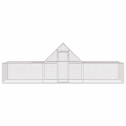 Chicken coop 6×2×2 m Galvanized steel Chicken cage Run Outdoor enclosure Poultry Roof