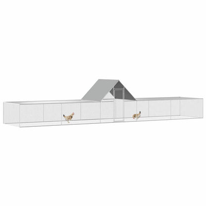 Hühnerkäfig Hühnerstall Stahl 10 x 2 x 2m Auslauf Freigehege Tierkäfig Geflügelstall