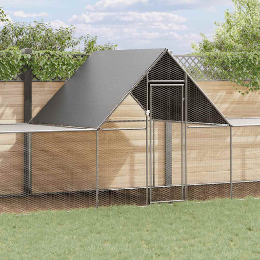 Chicken cage, chicken coop, steel, 10 x 2 x 2m, run, outdoor enclosure, animal cage, poultry house