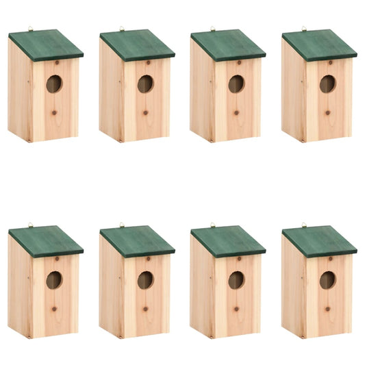 Vogelhäuser 8 Stk. Holz 12x12x22 cm Nisthilfe Nistplatz Nistkasten Wildvögel