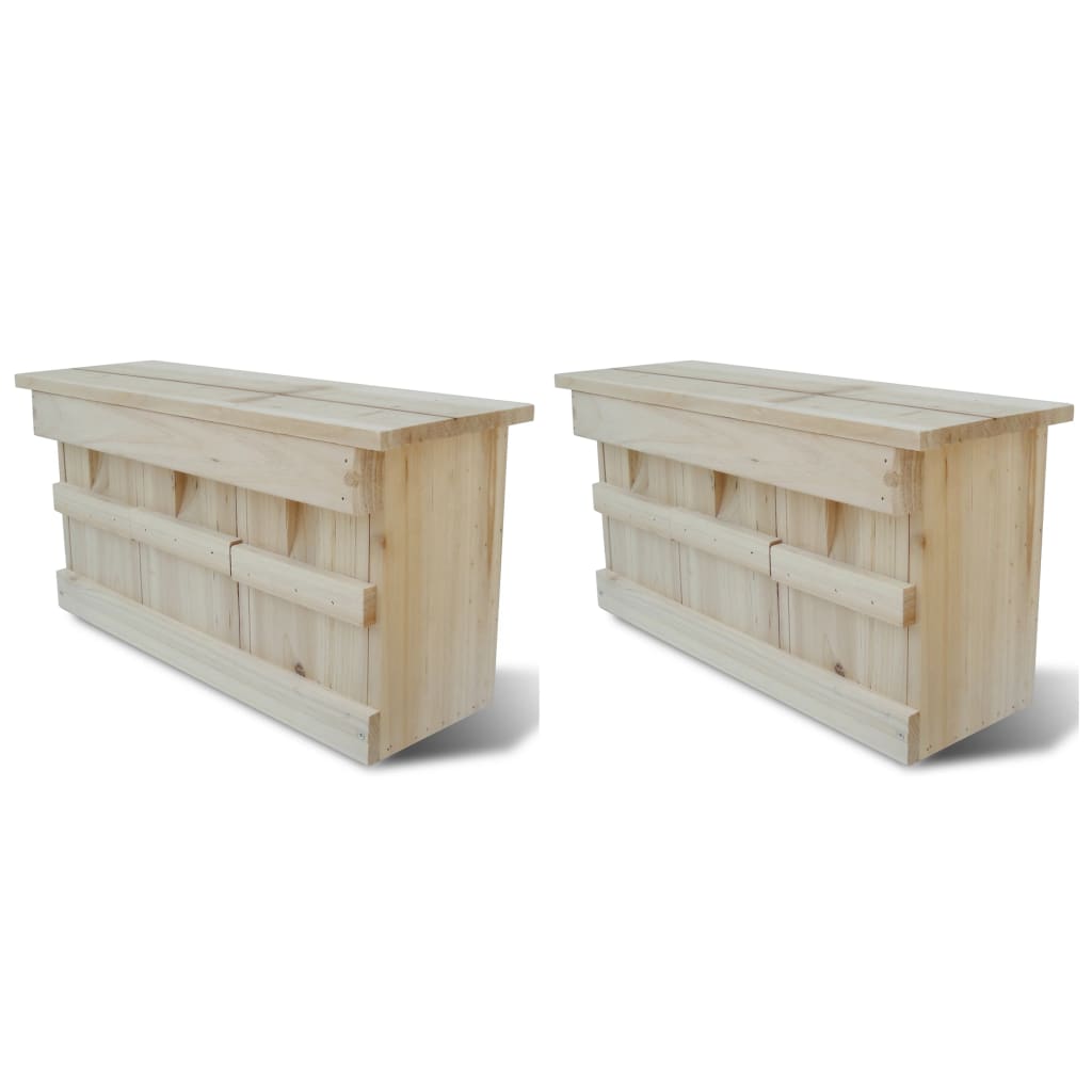 Nistkasten Spatzenhaus 2er Set Holz 44 x 15,5 x 21,5 cm Vogelnest Brutkasten