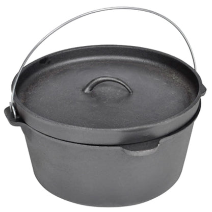 Dutch Oven Bräter Gusseisen 9 Liter Holländischer Ofen Schwarz ca. 30cm