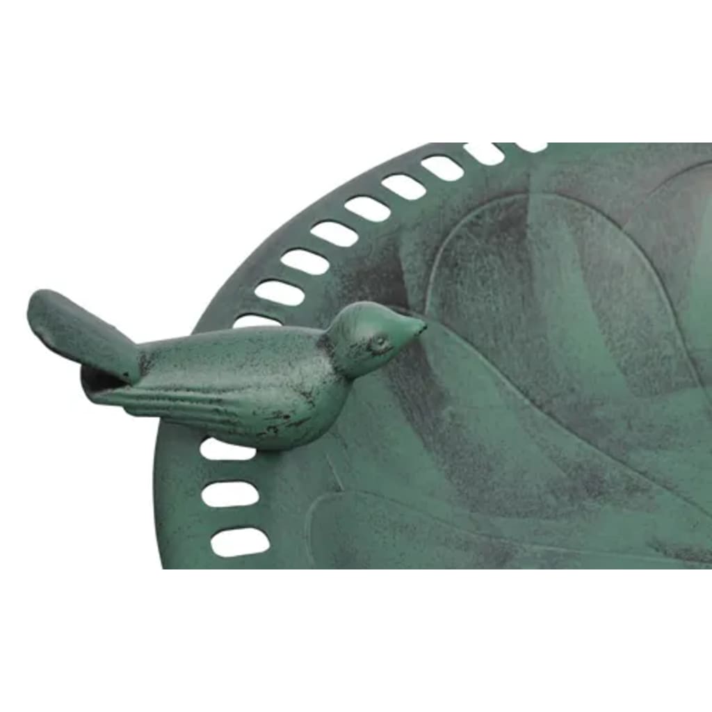 Vogelbad mit Deko-Vogel 50x50x76 cm Kunststoff Vogeltränke Grün