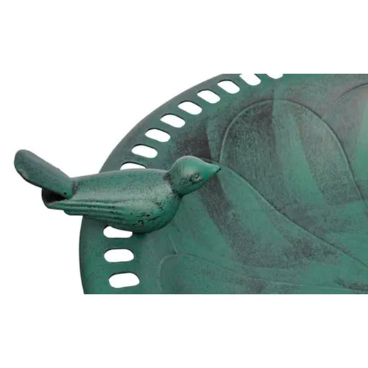 Vogelbad mit Deko-Vogel 50x50x76 cm Kunststoff Vogeltränke Grün