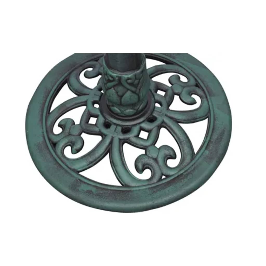 Vogelbad mit Deko-Vogel 50x50x76 cm Kunststoff Vogeltränke Grün