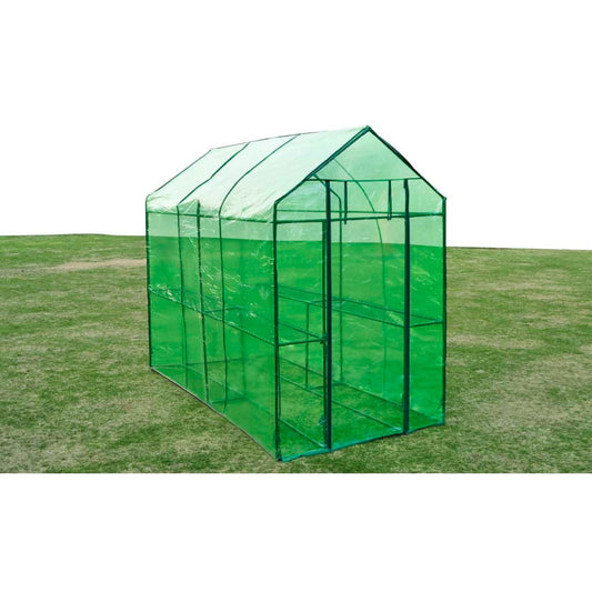 Tomatenhaus 120x240x190 cm Gewächshaus Stahl XL Foliengewächshaus
