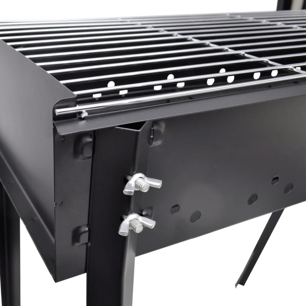 BBQ Grill Säulengrill Standgrill Kohlegrill Barbeque Rechteckig 75 x 47 x 76 cm schwarz