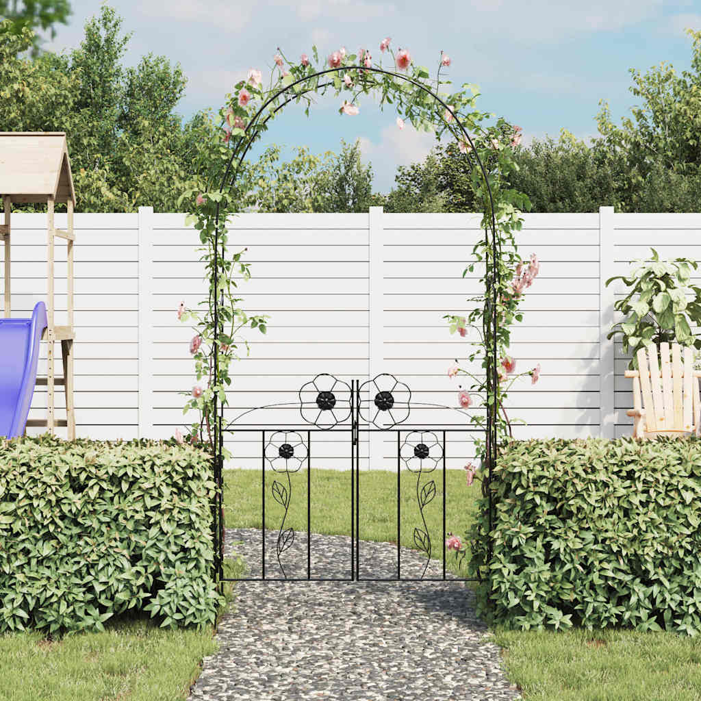 Rosenbogen mit Tür Torbogen Rankgitter Rosensäule Spalier Pergola Gartentor