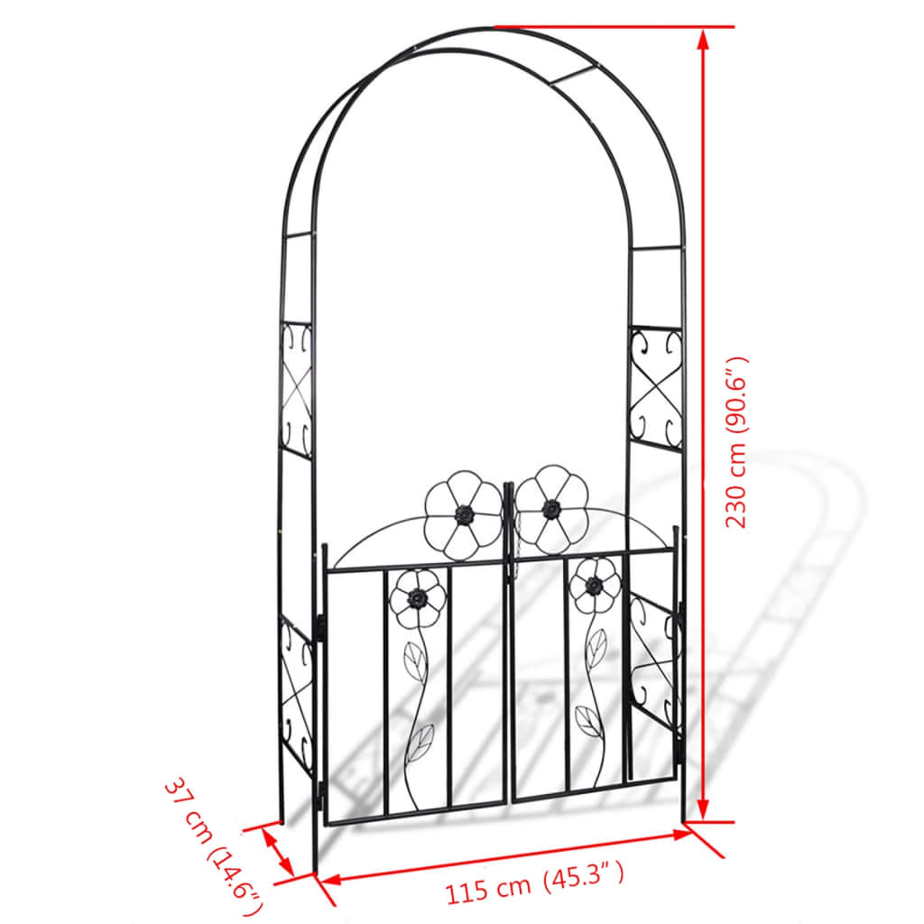 Rosenbogen mit Tür Torbogen Rankgitter Rosensäule Spalier Pergola Gartentor